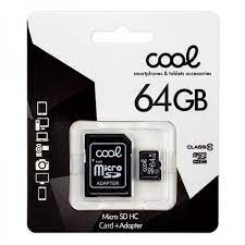 Tarjeta Memoria Micro SD con Adapt. x64 GB COOL -