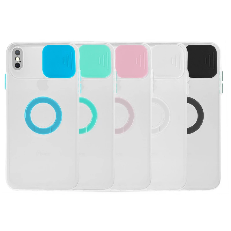 Funda iPhone Xs Max Transparente con Anilla - 5 Colores