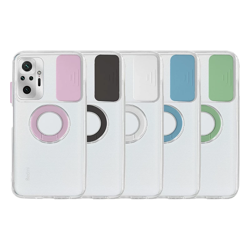 Funda Redmi Note 11 Pro Plus Transparente con Anilla y Cubre Cámara 5  Colores