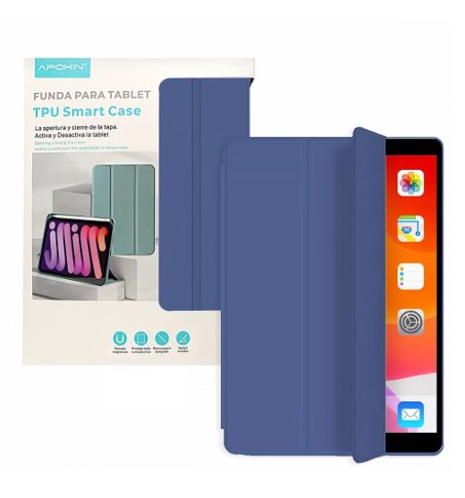 Funda Smart Cover V2 para iPad 9,7 Pulg 2 3 4 con Soporte para Lapiz Azul